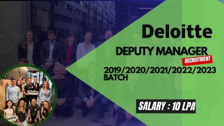 Deloitte Deloitte Deputy Manager Job