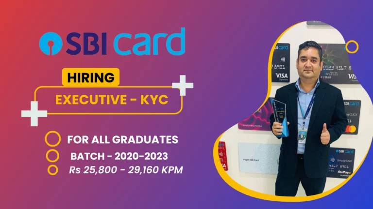 SBI Card Executive - KYC Job
